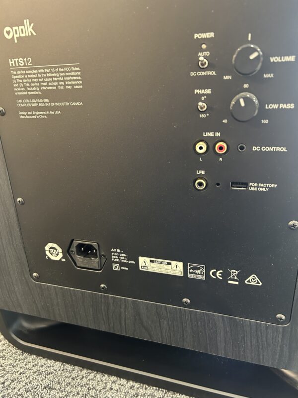 Polk Audio HTS12 subwoofer, vaihtolaite - Image 2
