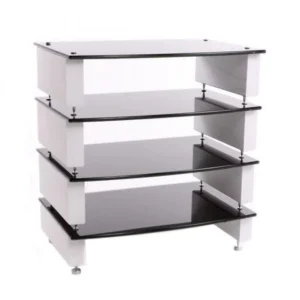 Custom Design Milan Reference 10 Hi-Fi 4 modulaarinen laiteteline musta viimeistely, liikkeen esittelytuote, TURKU