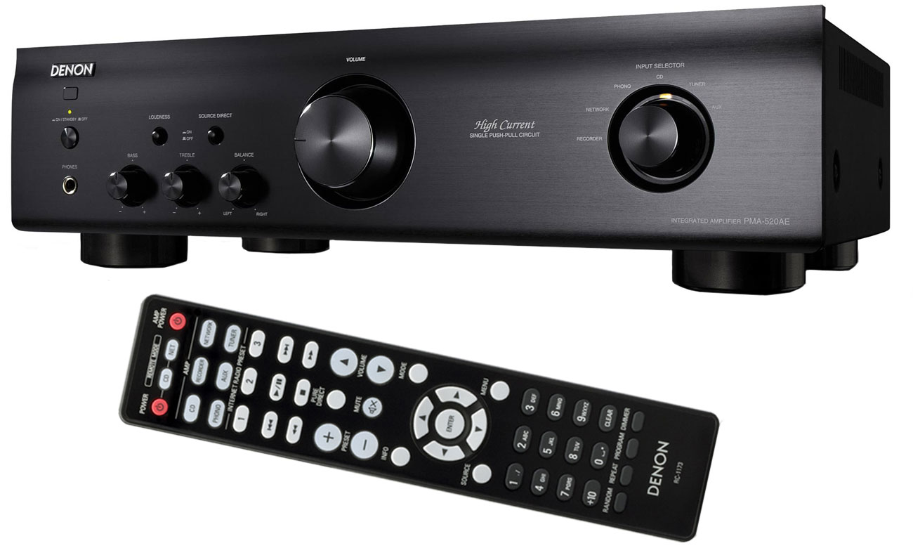 Denon PMA-520AE musta stereovahvistin – uusi paketissa